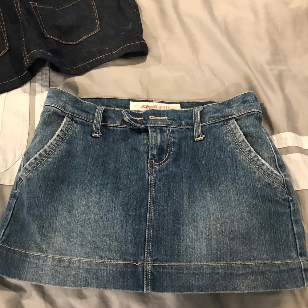 3 short Jean skirts various sizes
